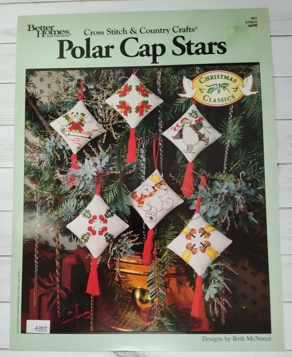 Better Homes & Gardens Polar Cap Stars Cross Stitch Patterns Bear, Penguin, Seal
